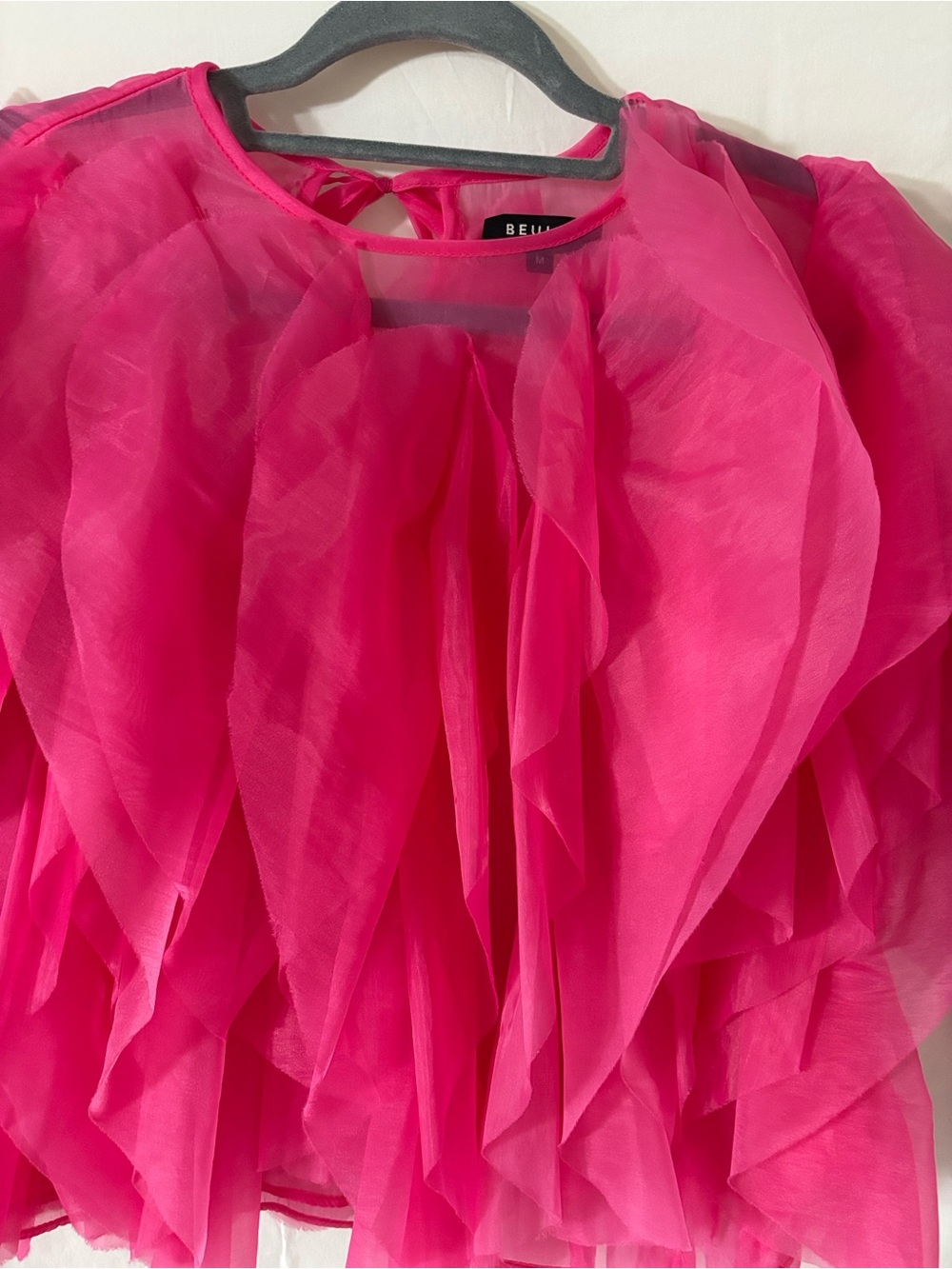Pink Ruffled - Women's Statement Top - Picture 3 of 4